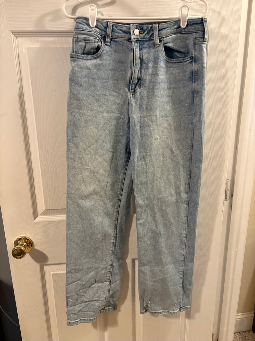 Altar'd State Washed Light Blue Straight Leg Jeans